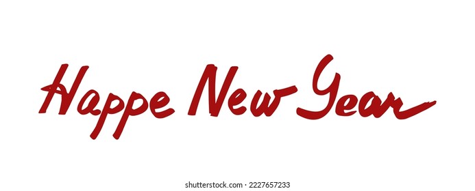 Happy new year, handwritten calligraphy isolated on white background. Perfect for holidays design. Great for New Year and Christmas banners, posters, gift tags and labels.