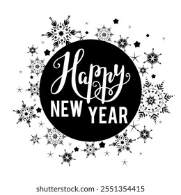 Happy New Year handwritten Inscription for banners, advertising, leaflet, cards, invitation, congratulation and so on.