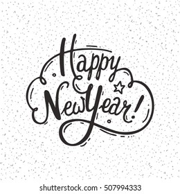 Happy New Year Handwritten Lettering Made Stock Vector (Royalty Free ...