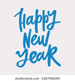Happy New Year - handwritten quote. 