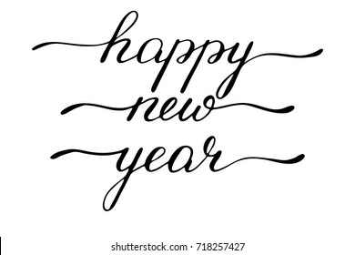 Happy new year handwritten text vector