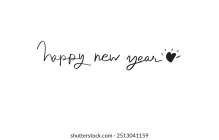 happy new year heart love black color dark text font calligraphy script symbol sign merry christmas xmas december month advertisement sale product promotion design event party 2024 2025 2026 card art