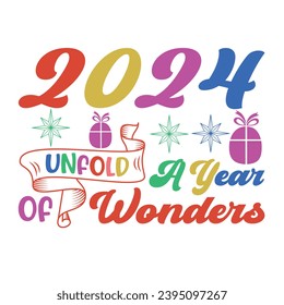 Happy New Year, Hello 2024, welcome 2024 - typography Vector T-shirt Design. This versatile design is ideal for prints, t-shirt, mug, poster, and many other tasks. Good Quotes For Happy New Year,