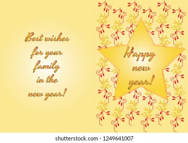 Happy new year - holiday card - traditional motifs
