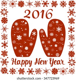 Happy New Year. Holiday card. Vector illustration
