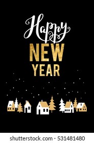 Happy new year. Holiday Christmas background for banners, advertising, leaflet, cards, invitation and so on. Handwritten Christmas Inscription.