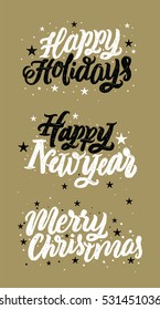  Happy New Year. Holiday graphics.