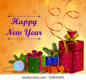 Happy New Year holiday greetings background in vector