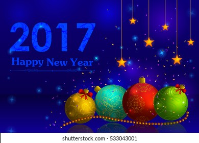 Happy New Year holiday greetings background in vector