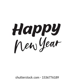 Happy New Year, holiday, simple lettering decorated typography EPS Vector 