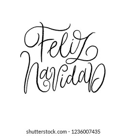 Happy New Year. Holiday Vector Illustration With Lettering Composition. Lettering brush. Feliz Navidad