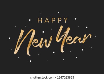 Happy New Year Holiday Vector Text Greeting Card Illustration