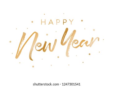 Happy New Year Holiday Vector Text Greeting Card Illustration