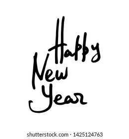 Happy New Year. Holiday vector illustration. Vintage festive label.