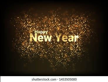 Happy New Year. Holiday Vector Illustration. Bright inscription - Vector illustration