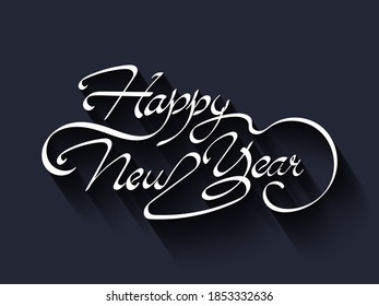 Happy New Year. Holiday Vector Illustration With Lettering Composition. Vintage festive label