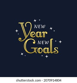 Happy New Year. Holiday Vector Illustration With Lettering Composition And starlight