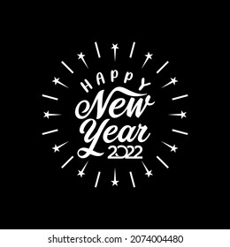 Happy New Year. Holiday Vector Illustration With Lettering Composition Vintage festive label