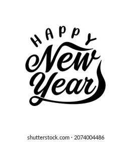 Feliz Año Nuevo. Ilustración vectorial de vacaciones con etiqueta festiva de composición de letras