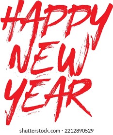Happy New Year. Holiday Vector Illustration With Lettering Composition And Burst. Vintage festive label

