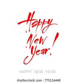 Happy New Year. Holiday Vector Illustration with Lettering.