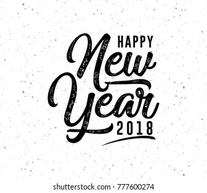 Happy New Year. Holiday Vector Illustration With Lettering Composition with burst. Typography New Year text vector.