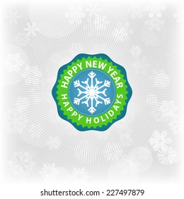 Happy New Year and Happy Holidays vintage retro vector illustration for holiday design. Party poster, greeting card, banner or invitation.