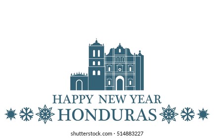 Happy New Year Honduras. EPS 10. Vector illustration