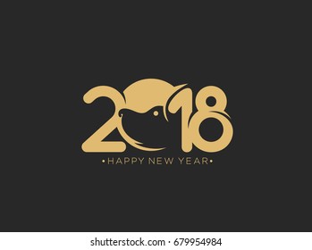 Happy new year icon, dogs year, malaysia, china, celebration, vector illustration 