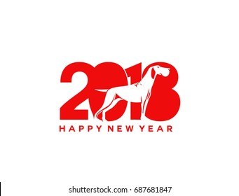 Happy new year icon, dogs year 2018, malaysia, chinese, happiness and celebration, vector illustration