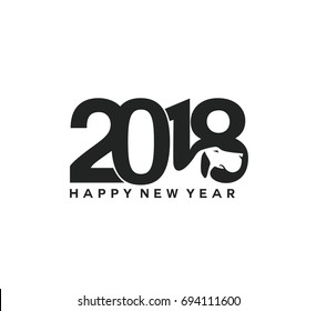 Happy new year icon, dogs year, 2018, celebration, happiness, togetherness, chinese, malaysia, vector illustration