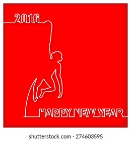 Happy New Year Icon with Monkey