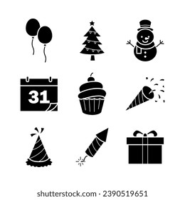 Happy New Year Icon Set Perfect for your web icon needs