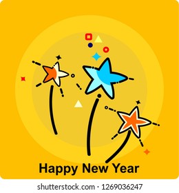 happy new year, icon vector