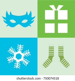 happy new year icons, color icon