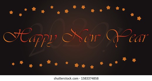 Happy New Year Illustration, Background, Giftcard, Postcard, Envelope, Card, 2020