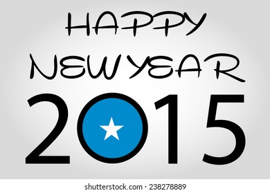 A Happy New Year Illustration with a flag inside the 0 of 2015 - Somalia