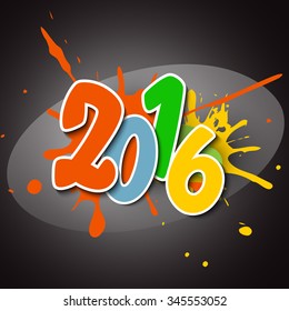 Happy new year illustration or greeting card with beautiful typography,