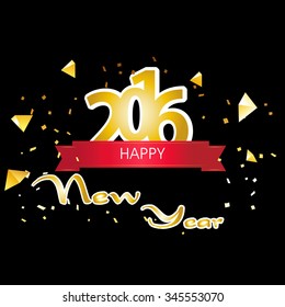 Happy new year illustration or greeting card with beautiful typography,