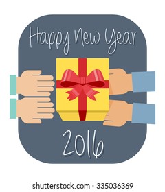 Happy New Year. Illustration of New Year joy. New Year greeting card.