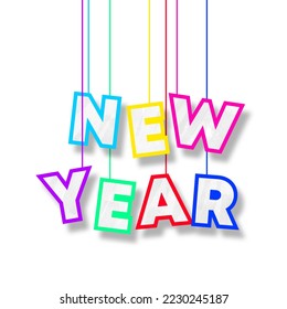 Happy New Year Illustration Vector. Happy New Year Background. New Year Web Banner Vector