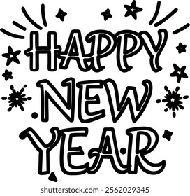 Happy new year and illustrator eps