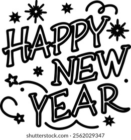 Happy new year and illustrator eps