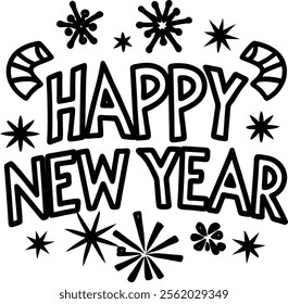 Happy new year and illustrator eps