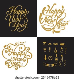 Happy New Year Illustrator vector design