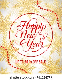 Happy New Year Inscription in Round Frame