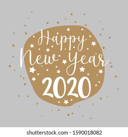 HAPPY NEW YEAR INSIDE A GOLD STAIN