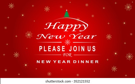 Happy New Year Invitation for dinner,greeting card Happy New 2016
,Happy New Year Banner flyer