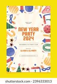 Happy New Year Invitation Poster Template