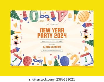 Happy New Year Invitation Poster Template